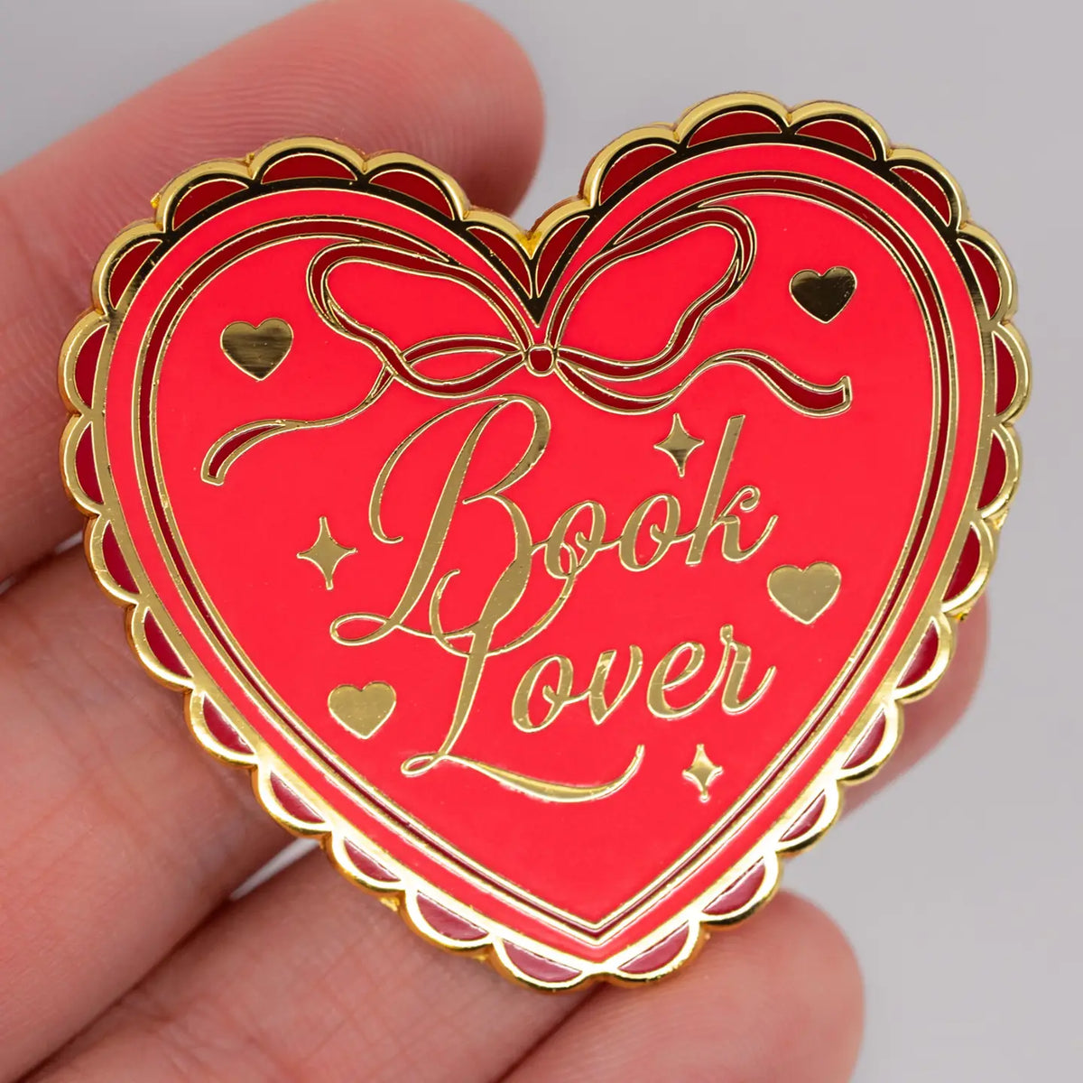Book Lover Heart Enamel Pin