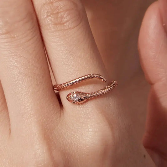 Minimalist Snake Stacking Bypass Wrap Ring