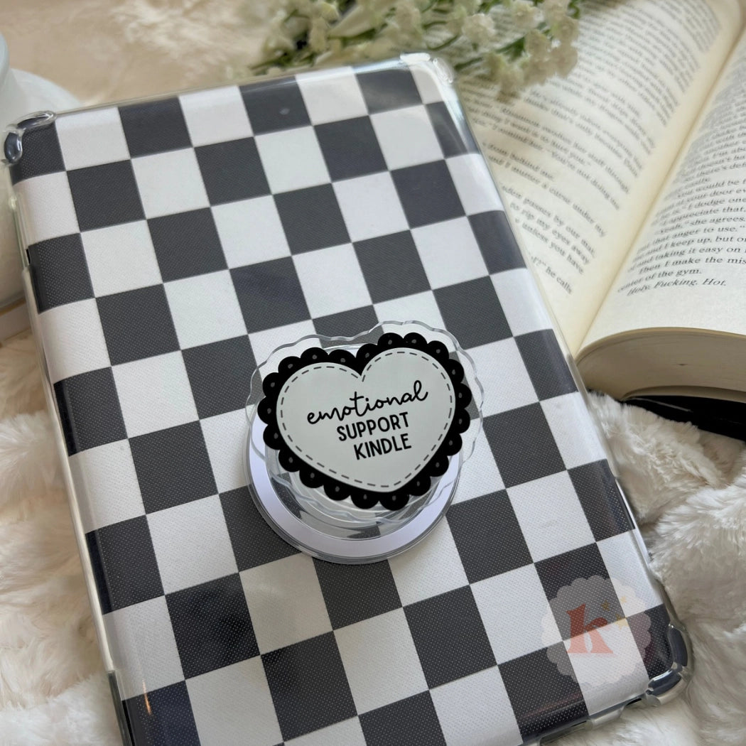 Black Heart Emotional Support Kindle Grip