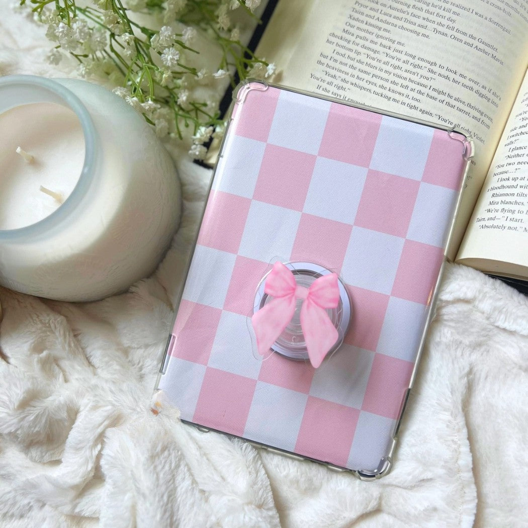 Pink Bow Coquette Kindle Grip
