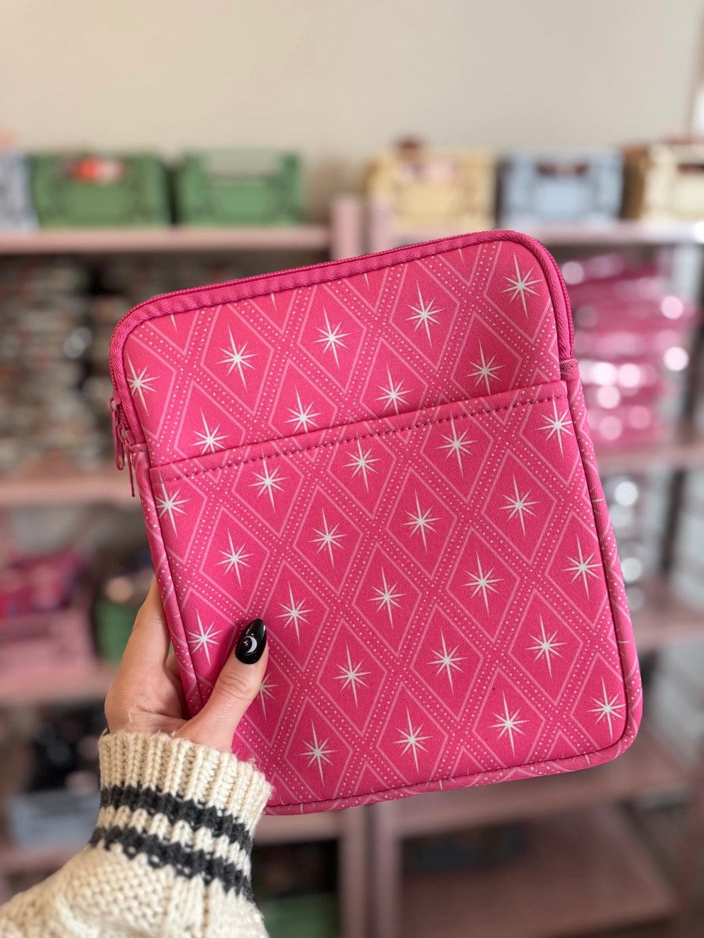 Pink Retro Book Sleeve & Kindle Pouch