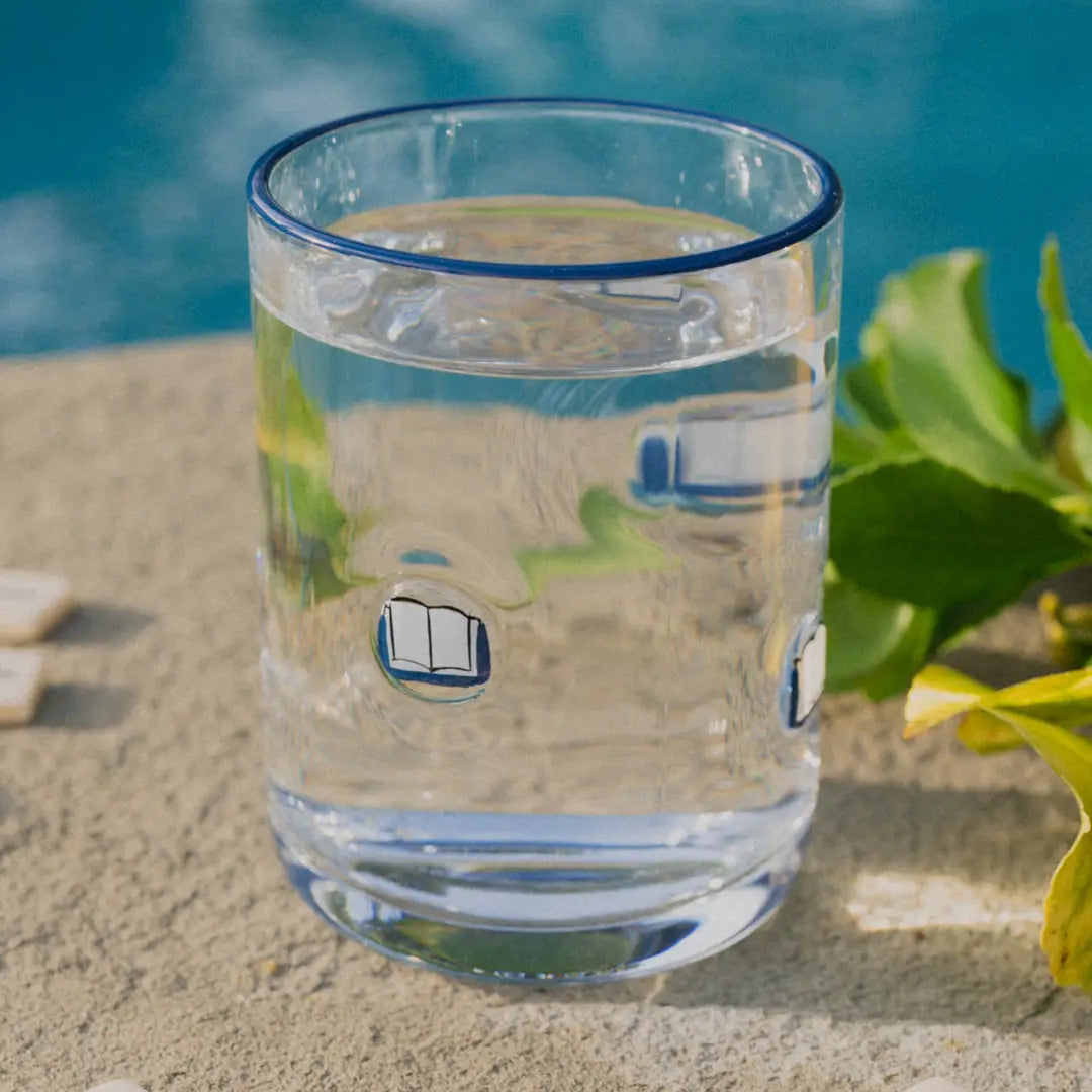 Book Icon Drinking Glass