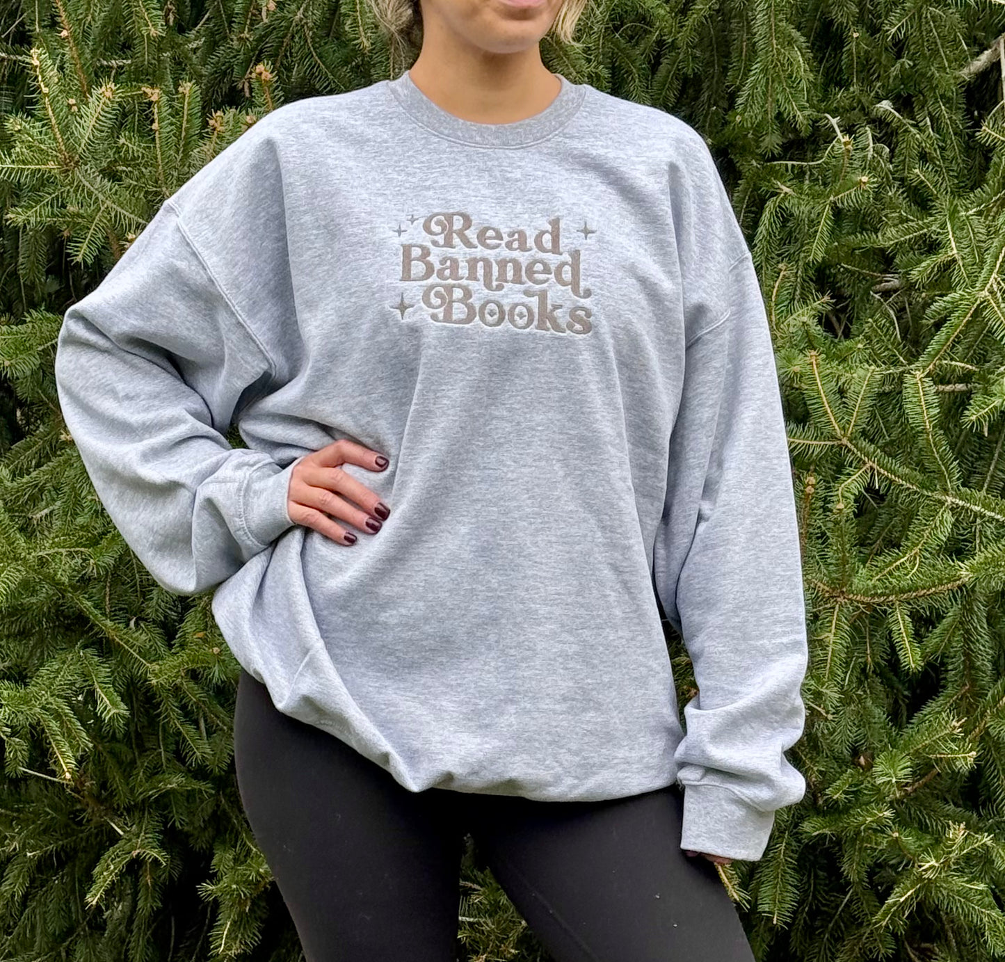 Read Banned Books Embroidered Sweatshirt
