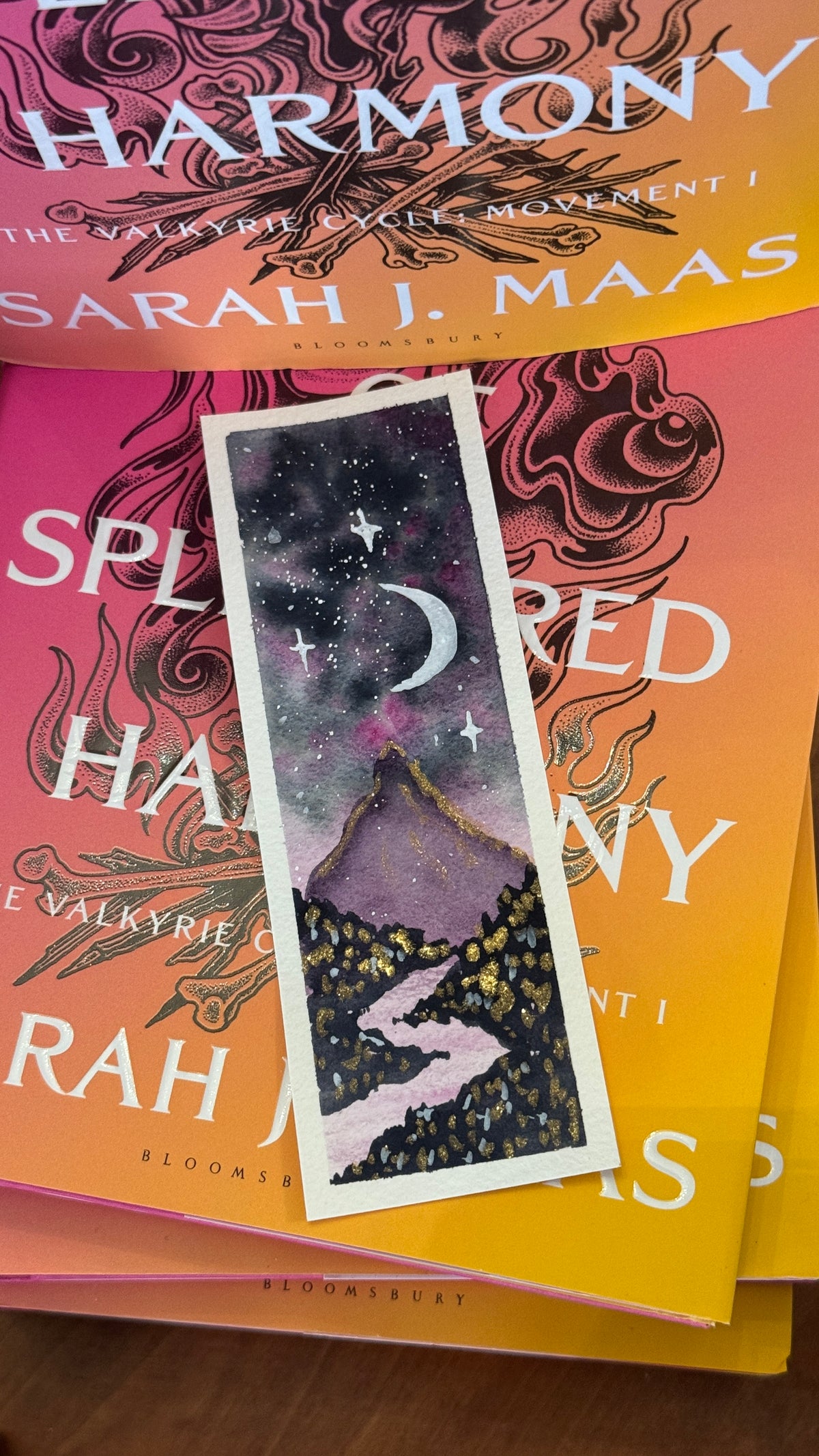 Soul of Peonies Under the Mountain & Stars Watercolor Bookmark Paiting Kit