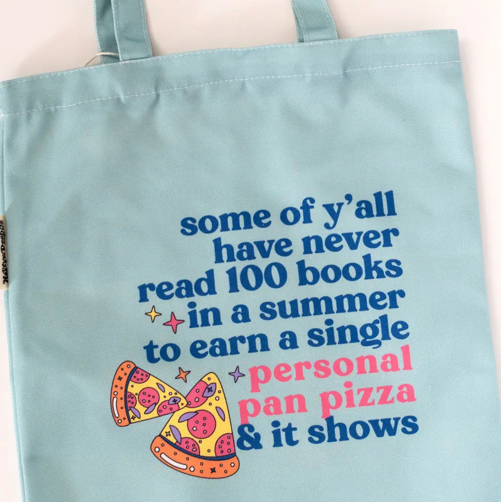 Personal Pan Pizza Summer Reading 90s Kid Nostalgia Tote Bag