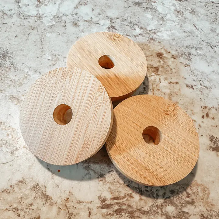 Bamboo Lids For Beer Can Glass