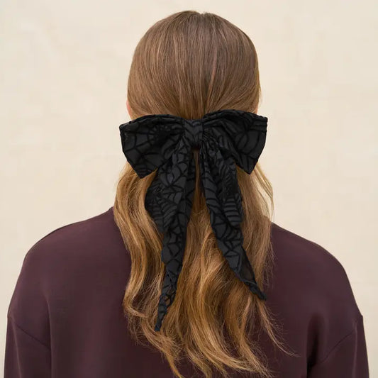 Oversized Bow Hair Clip - Spiderweb