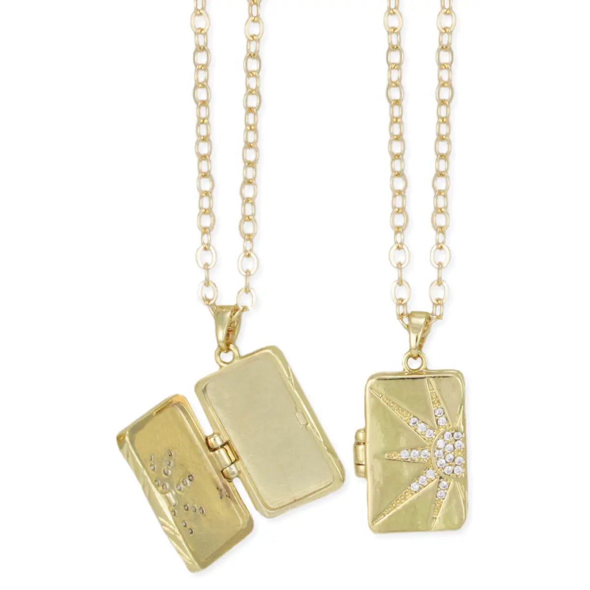 Sparkling Memories Gold Sun Locket Necklace
