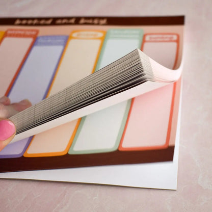Booked and Busy Weekly Notepad