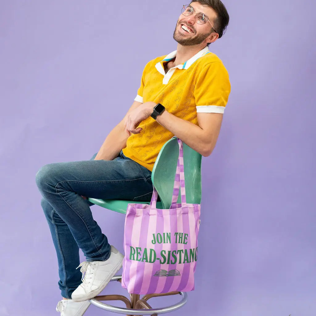Join the Read-Sistance Stripe Tote Bag