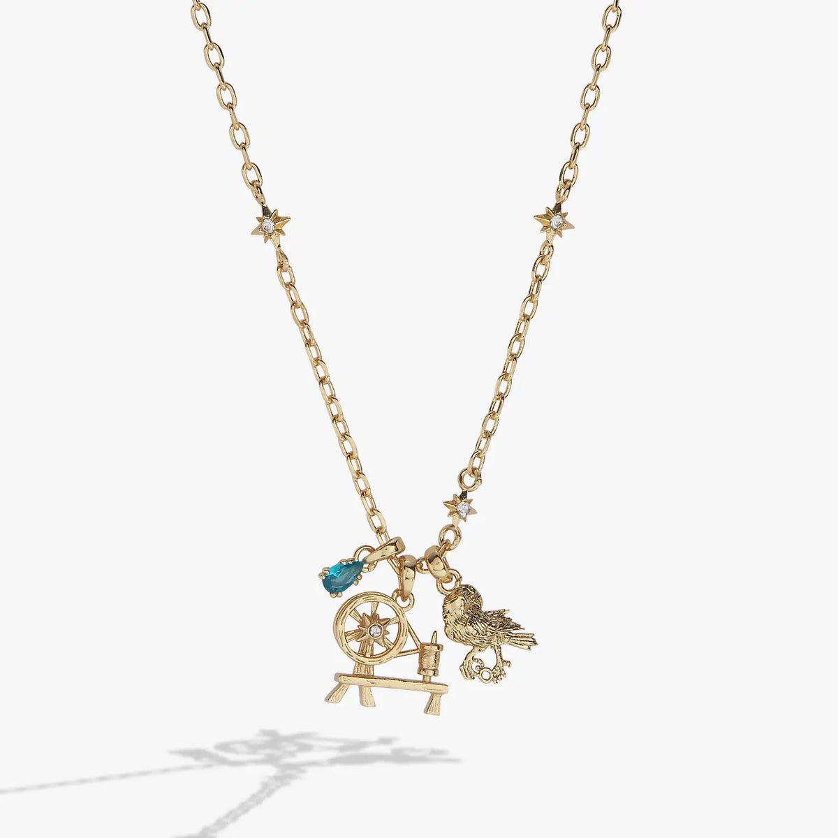 ACOTAR Mist and Fury Bird & Spinning Wheel Necklace
