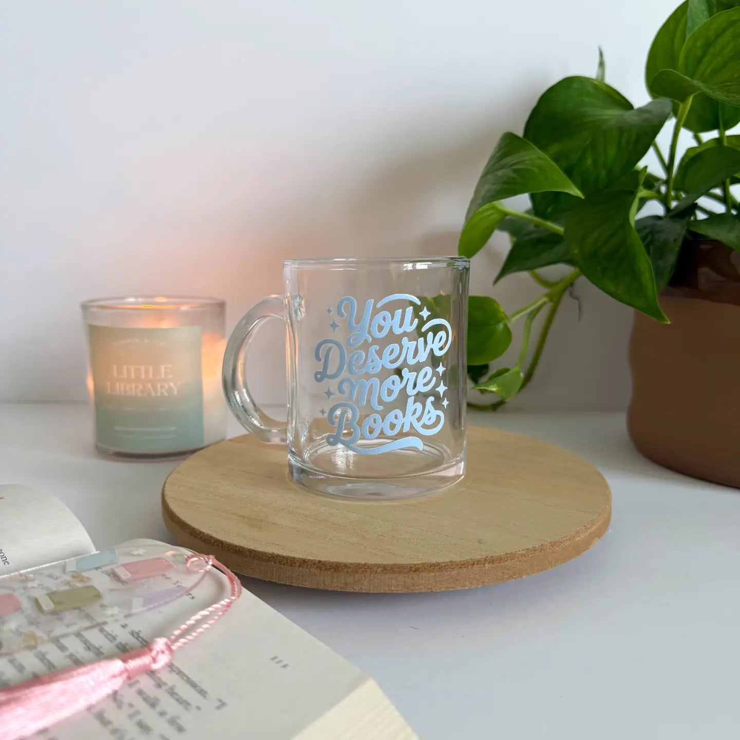 You Deserve More Books Glass Coffee Mug