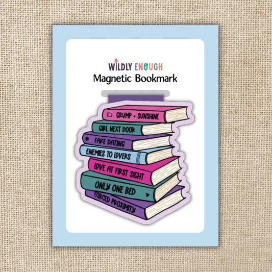 Romance Tropes Book Stack Magnetic Bookmark