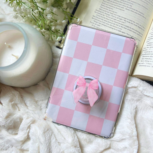 Pink Bow Coquette Kindle Grip