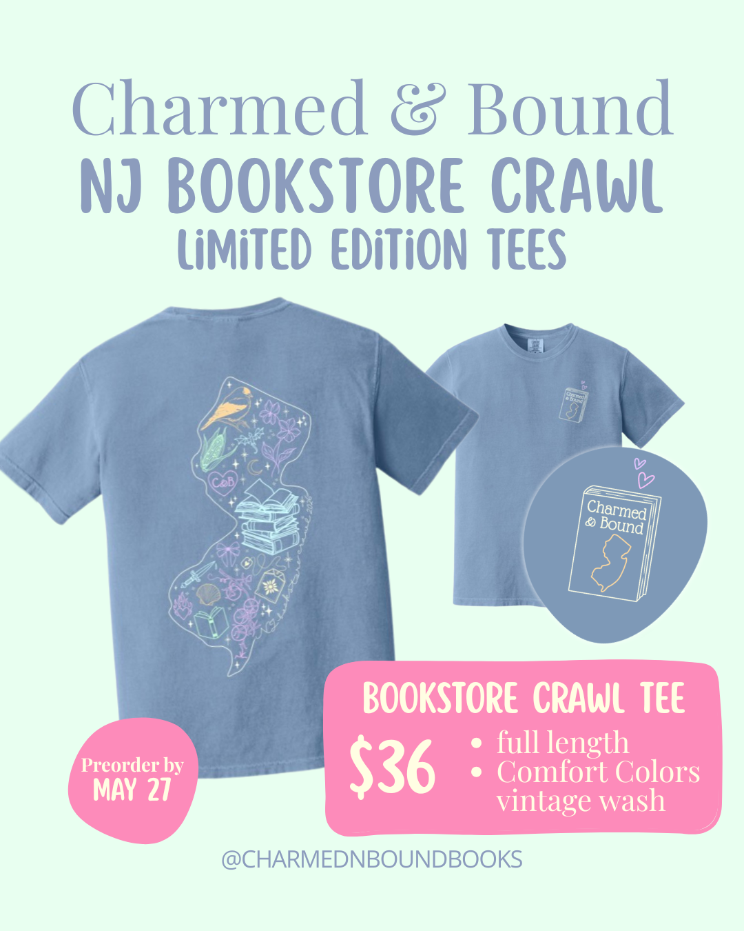 C&B NJ Bookstore Crawl Limited Edition Tee (Bookstore Crawl Tee)