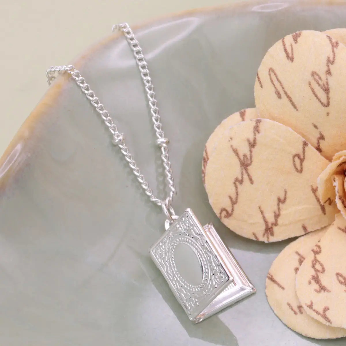 Secret Diary Book Locket Necklace