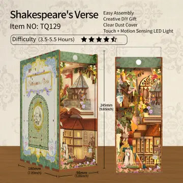 Diy Book Nook Kit: Shakespeare's Verse with Dust Cover