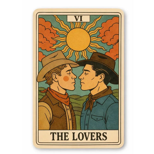 The Lovers Tarot Sticker- Cowboy Edition