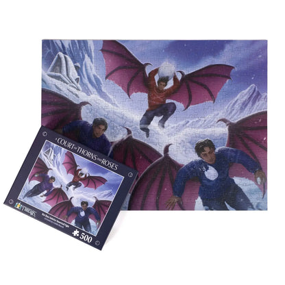 Bat Boys Solstice Snowball Fight 500-Piece Puzzle