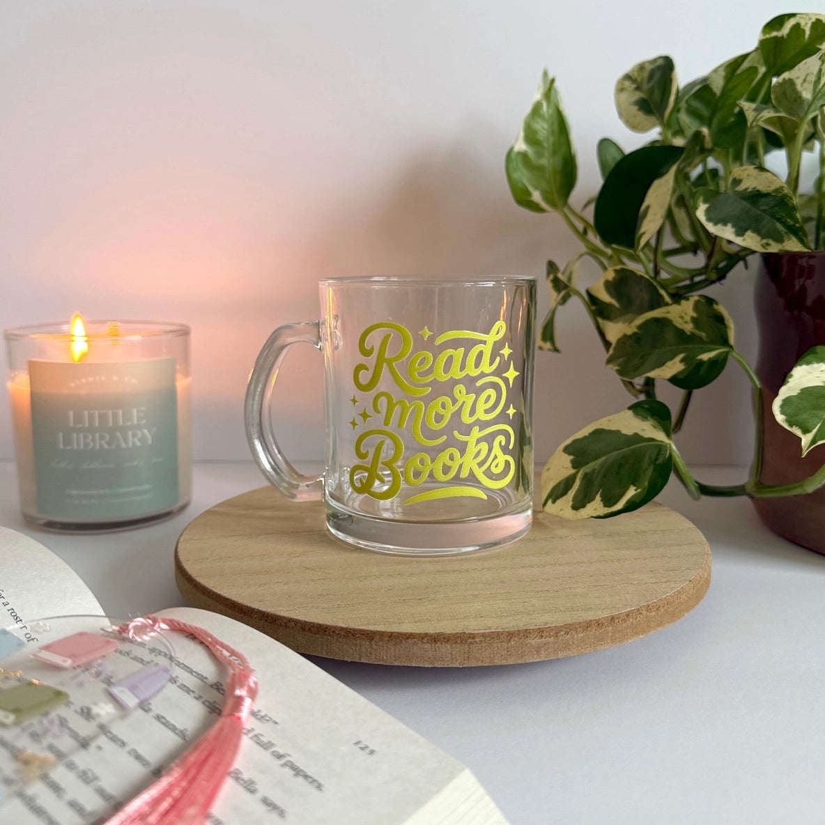 Read More Books Glass Coffee Mug