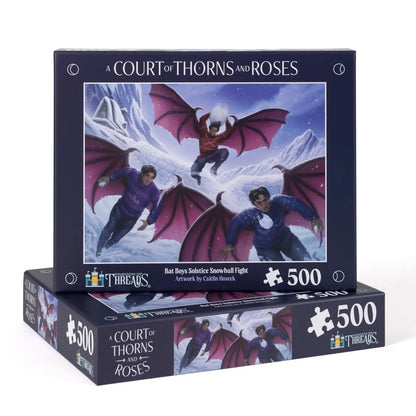 Bat Boys Solstice Snowball Fight 500-Piece Puzzle