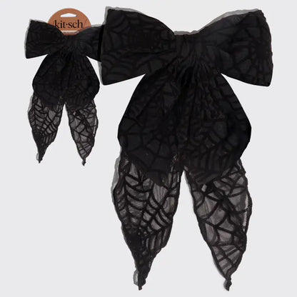 Oversized Bow Hair Clip - Spiderweb