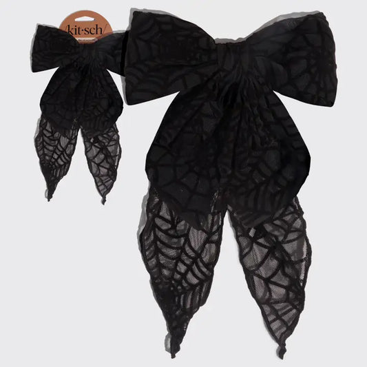 Oversized Bow Hair Clip - Spiderweb