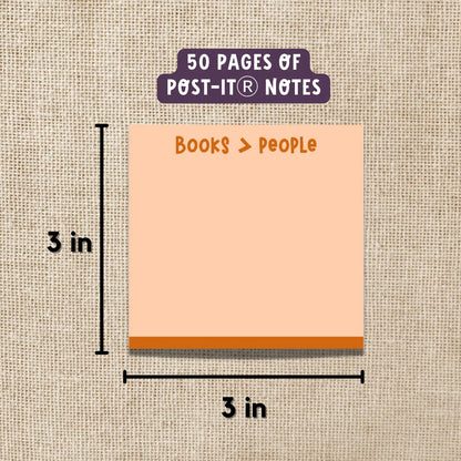 Books Are Better Than People Sticky Notes