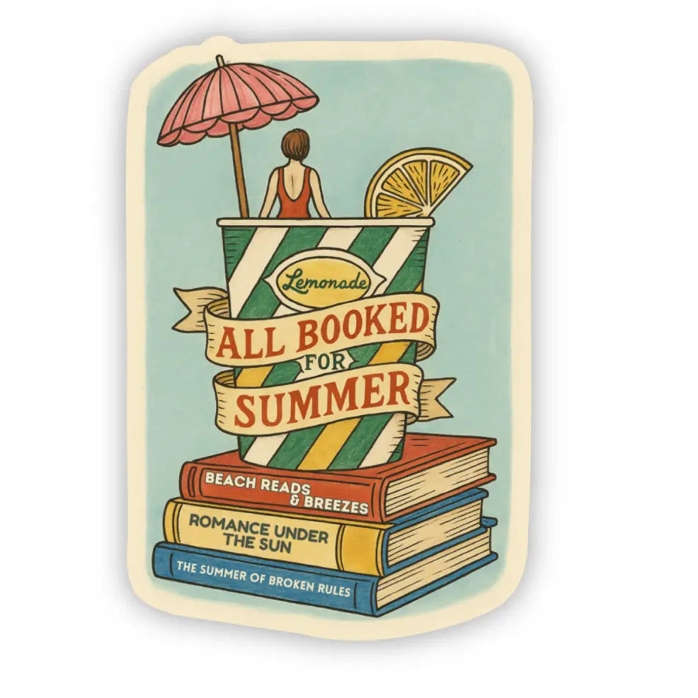 All Booked For The Summer Lemonade Sticker