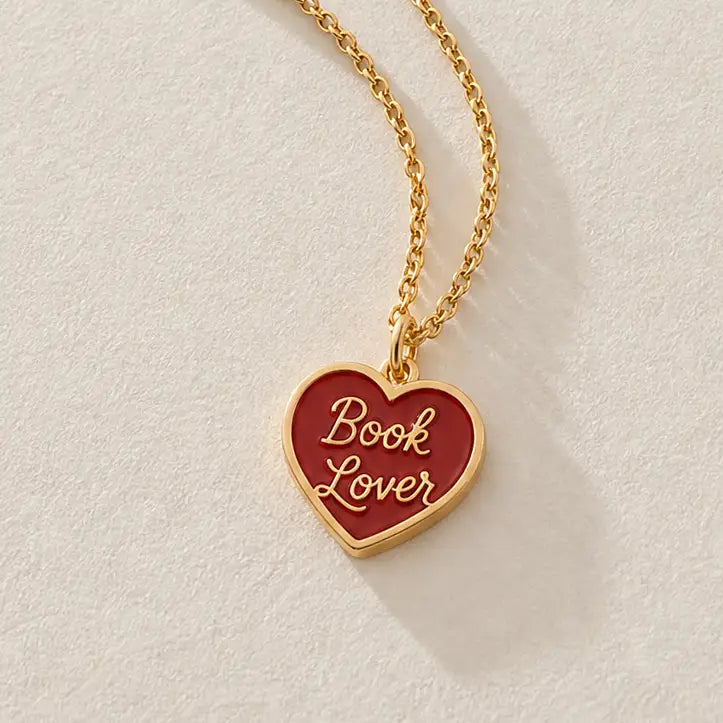 Book Lover Heart Necklace