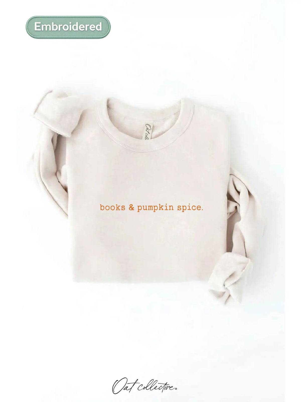 Embroidered Books and Pumpkin Spice Pullover