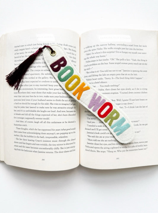 "Bookworm" Felt Bookmark
