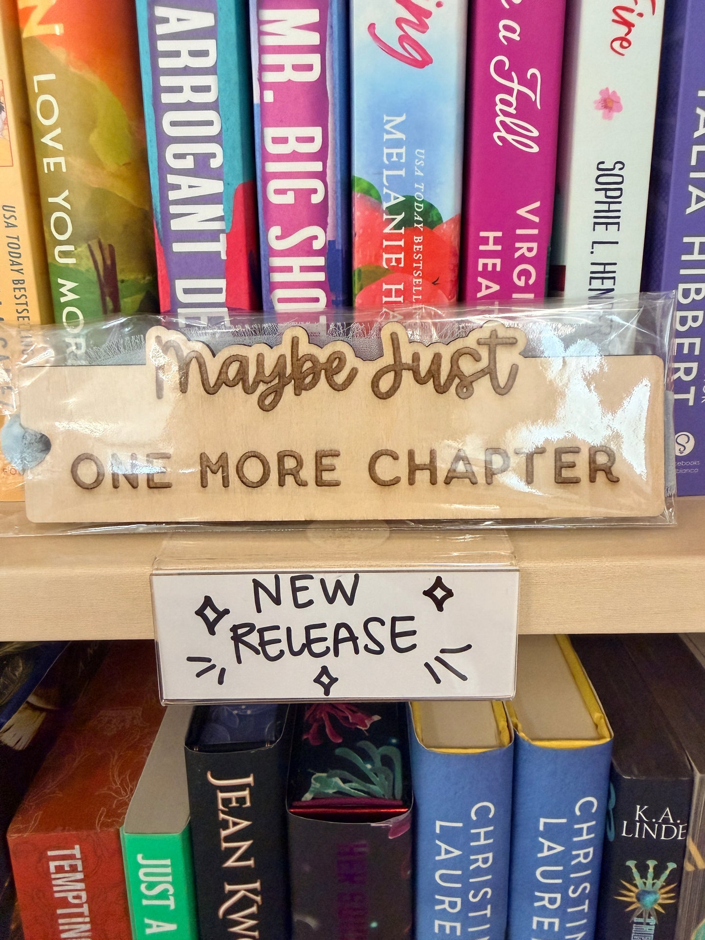 One More Chapter Wooden Bookmark