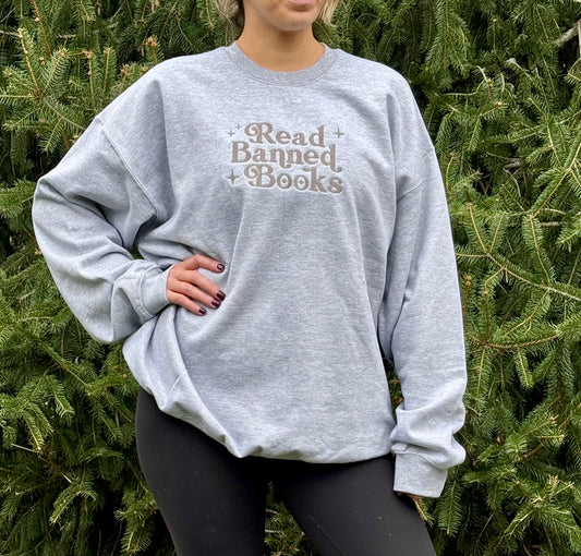Read Banned Books Embroidered Sweatshirt