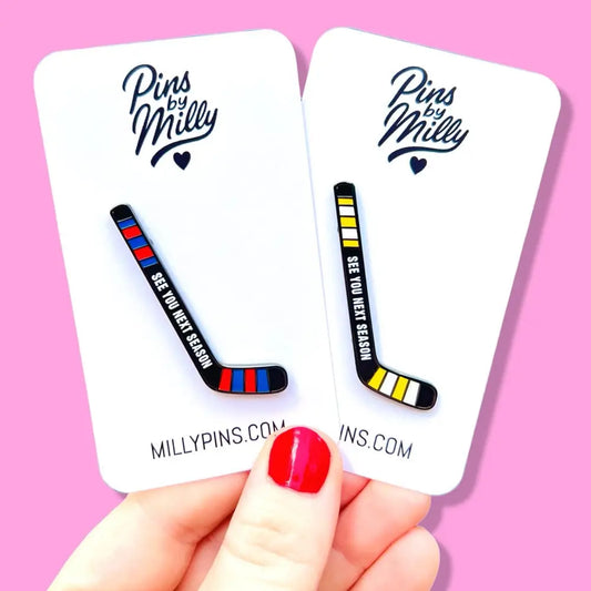 Heated Rivalry "See You Next Season" Hockey Stick Enamel Pins