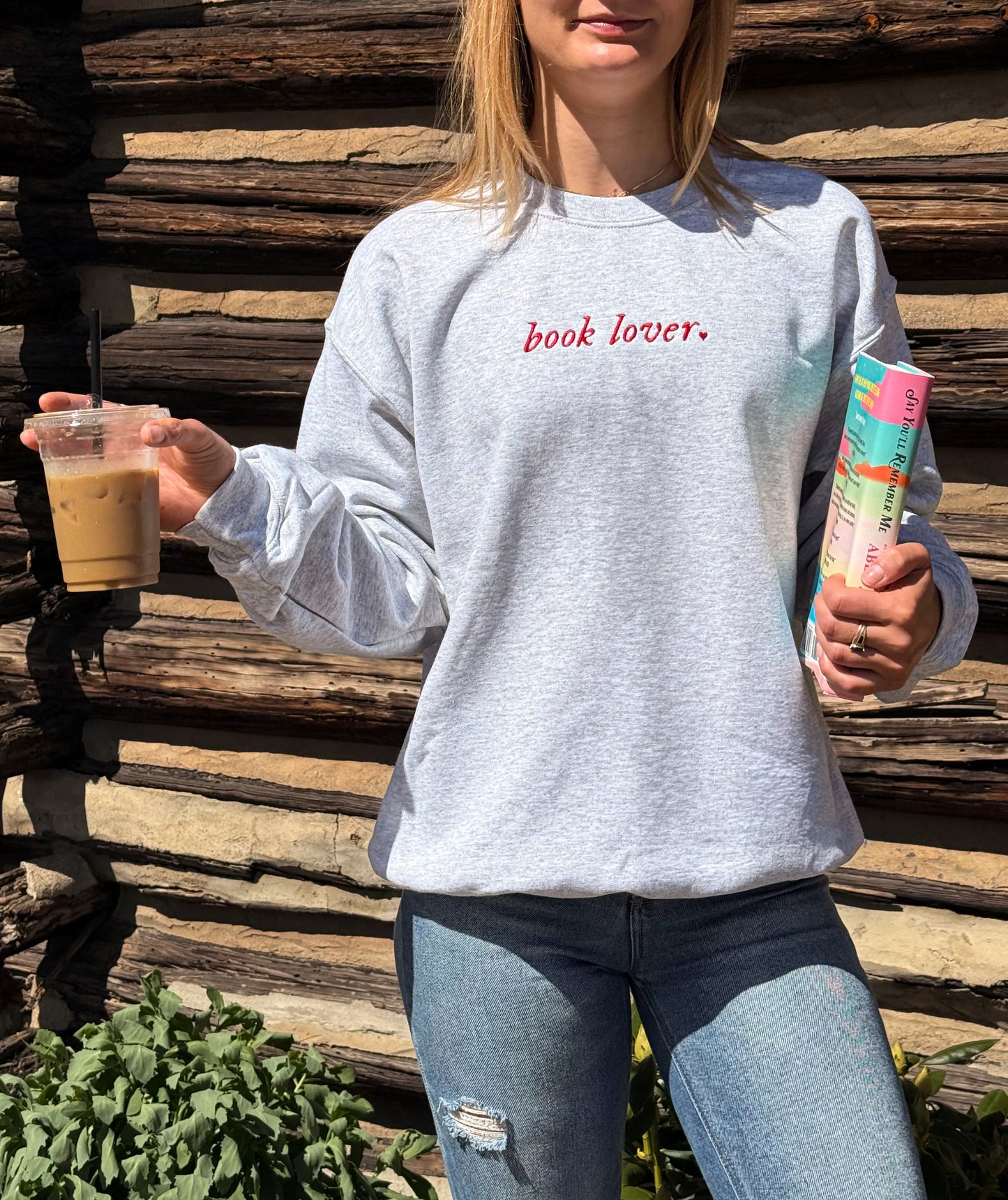 Book Lover Embroidered Sweatshirt