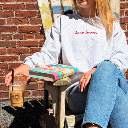 Book Lover Embroidered Sweatshirt