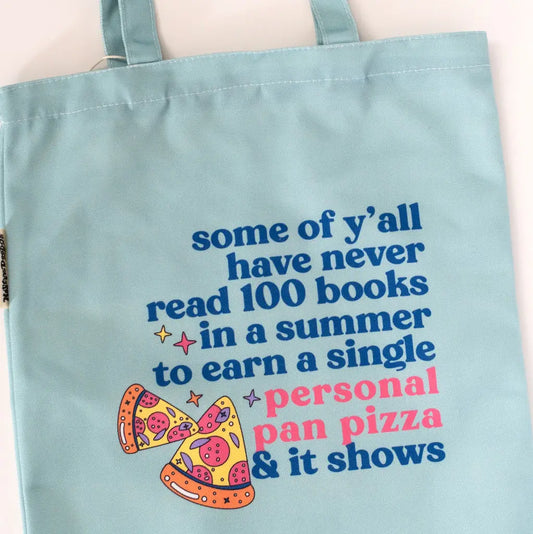 Personal Pan Pizza Summer Reading 90s Kid Nostalgia Tote Bag