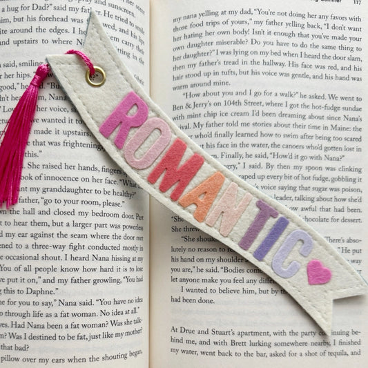 "Romantic" Felt Bookmark