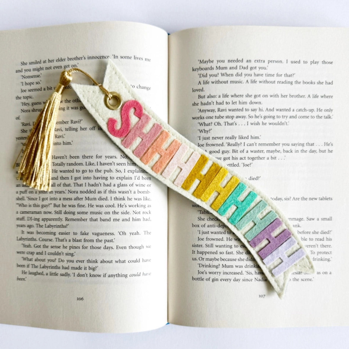 "Shhh" Felt Bookmark