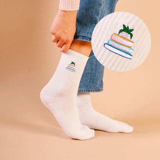 Embroidered Book Nook Socks