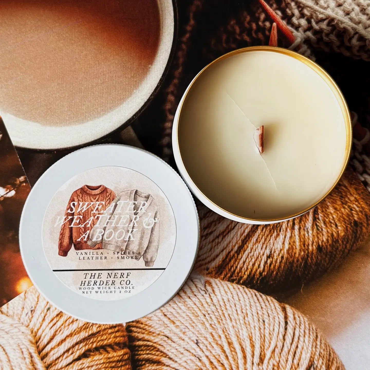 2oz Wood Wick Candle Tins
