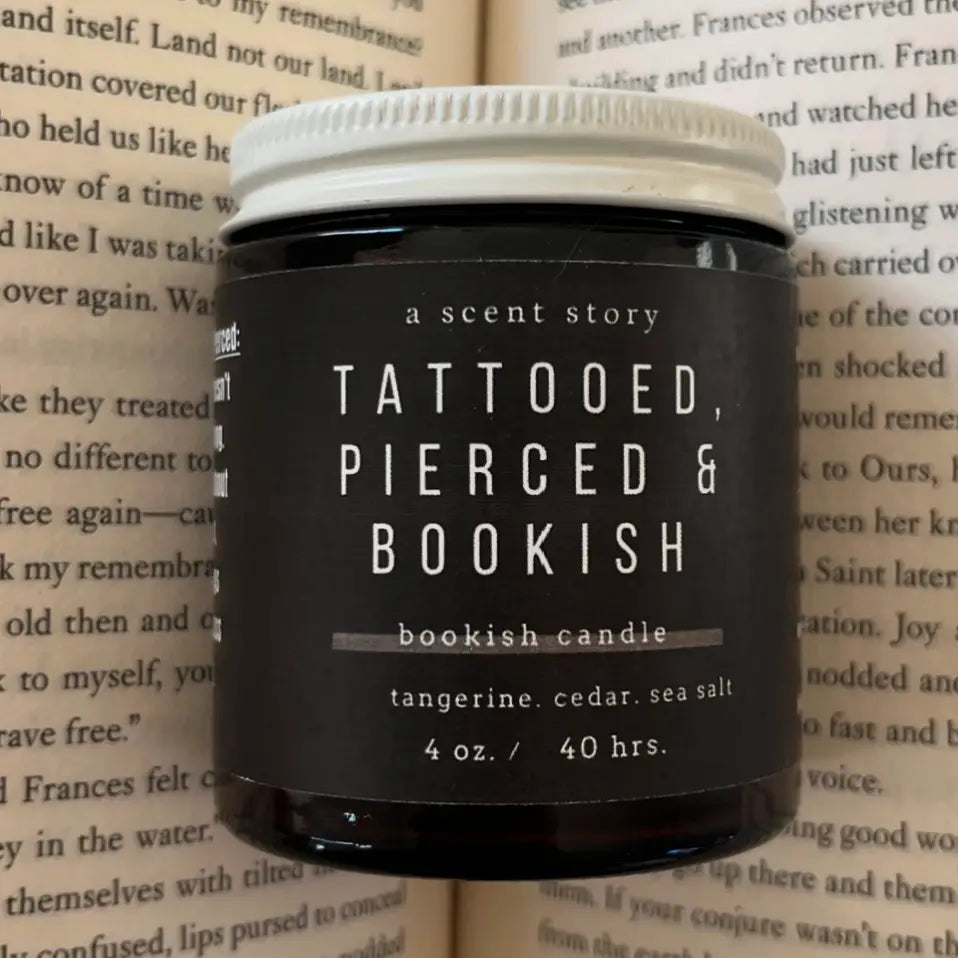 Tattooed, Pierced, and Bookish 4oz candle