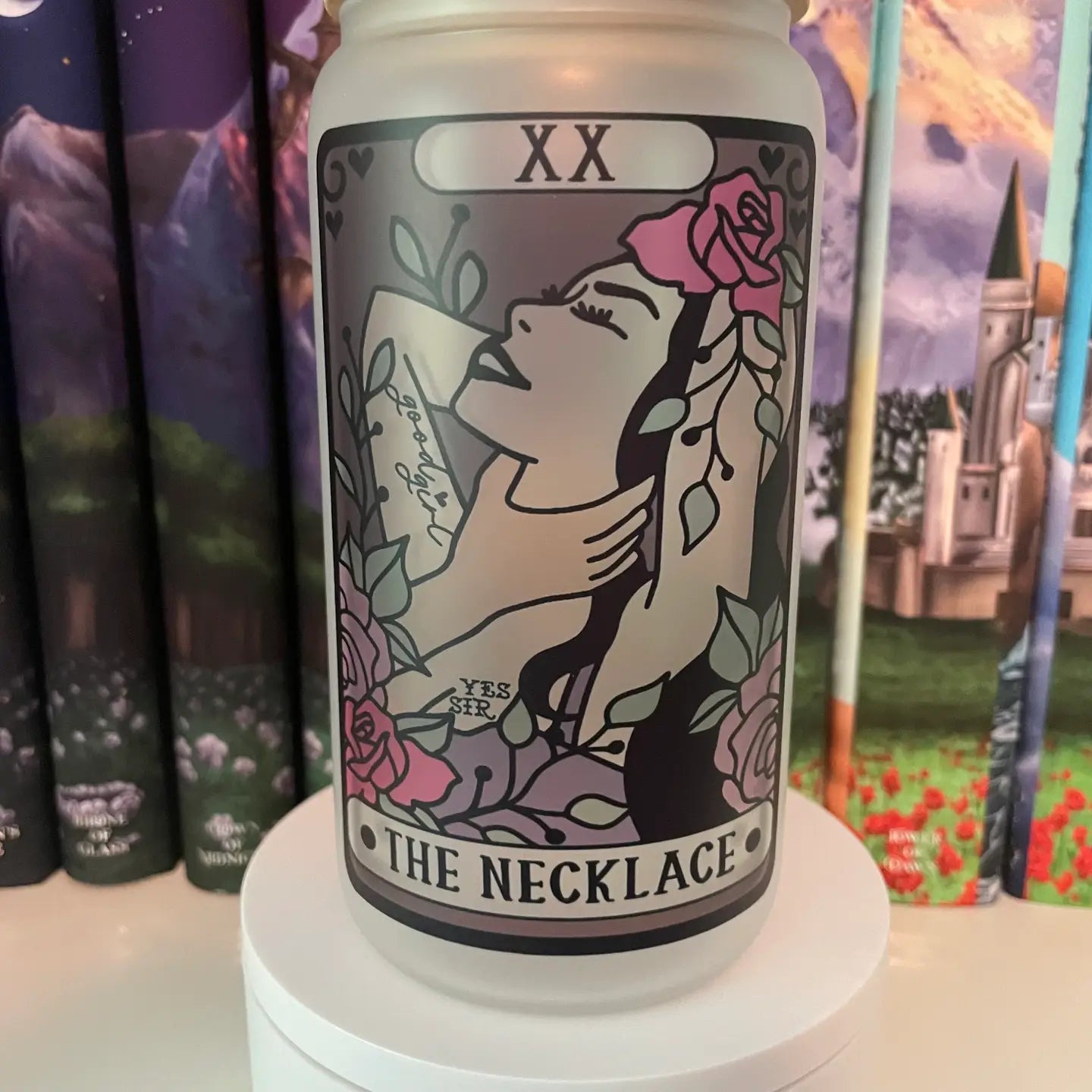The Necklace Tarot Frosted Glass Cup
