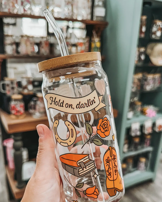 Cowboy Romance Glass Cup
