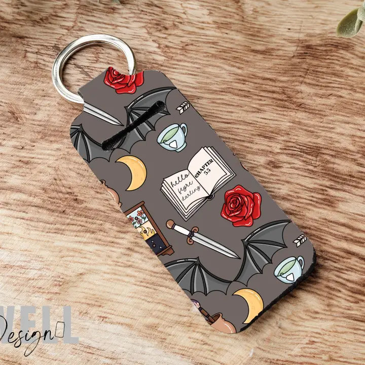 ACOTAR Doodles Chapstick Holder Keychain