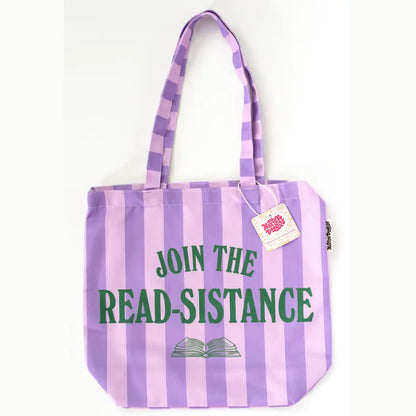Join the Read-Sistance Stripe Tote Bag
