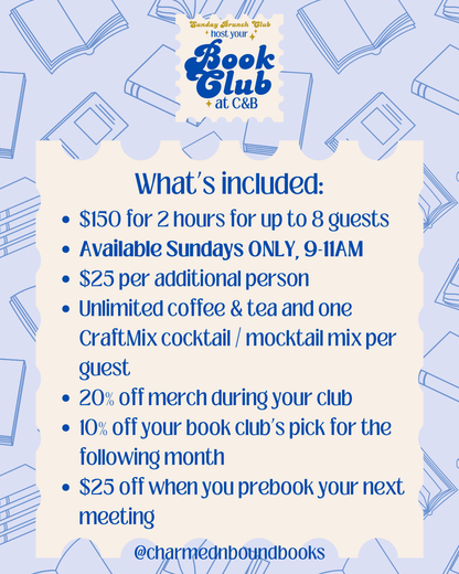 Host Your Next Book Club at Charmed & Bound: Sunday Brunch Club