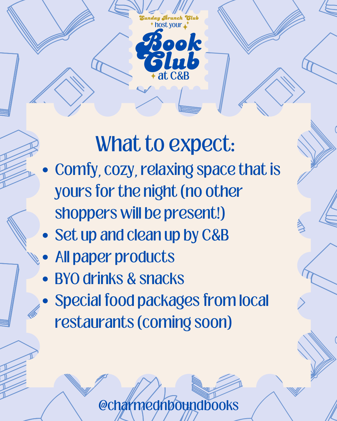 Host Your Next Book Club at Charmed & Bound: Sunday Brunch Club