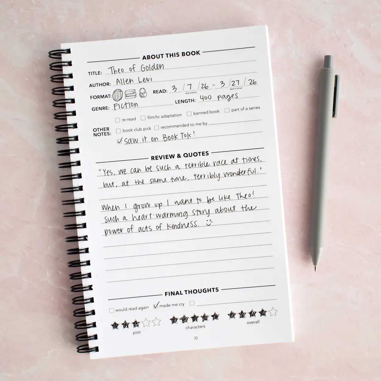 Book Review Reading Journal - Silly Little Journal